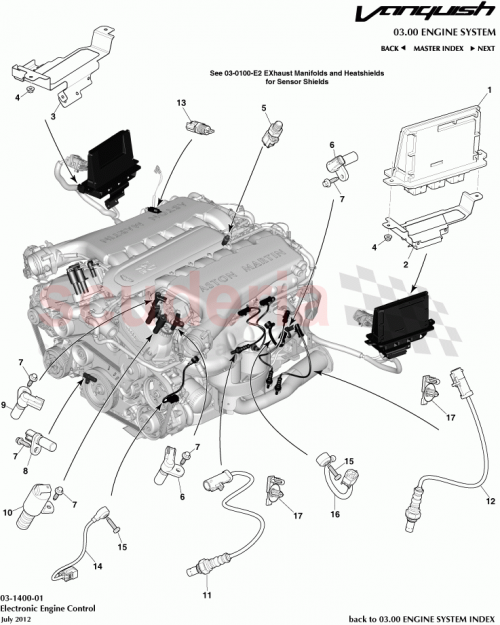 Part Diagram for Aston Martin 707144