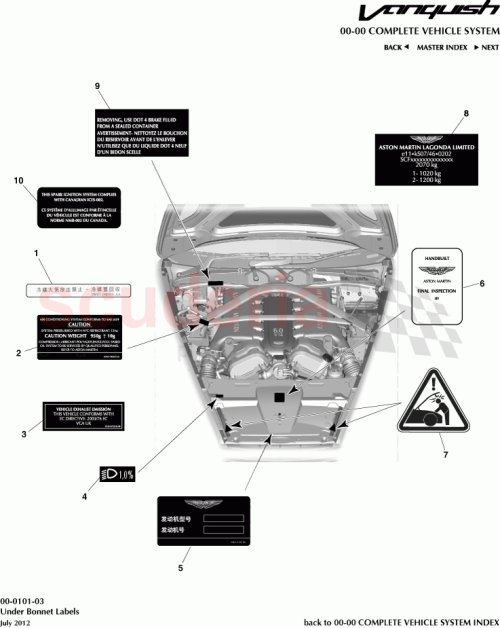 Part Diagram for Aston Martin ED33-974427-BA