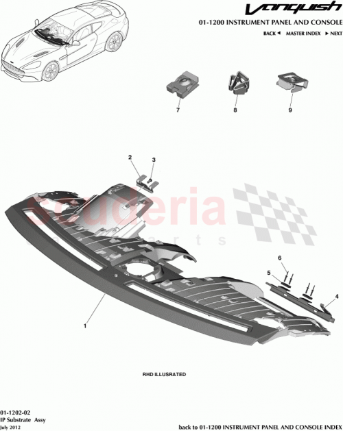 Part Diagram for Aston Martin DD33-502A72-BA