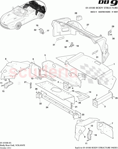 Part Diagram for Aston Martin DG43-L278A71-AA