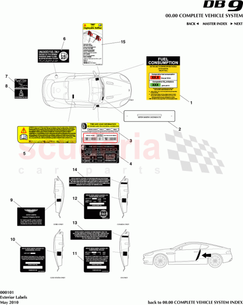 Part Diagram for Aston Martin 4G43975411BC