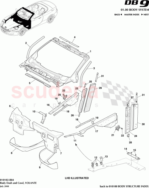 Part Diagram for Aston Martin 6G33-F01761-BB