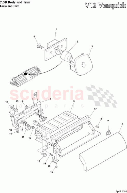 Part Diagram for Aston Martin 1R12-69-10191