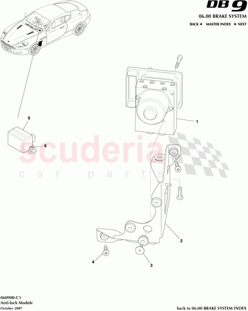 Part Diagram for Aston Martin 701343