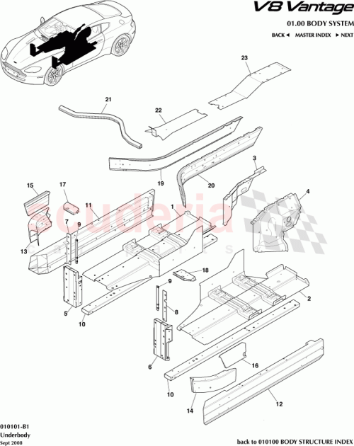 Part Diagram for Aston Martin 9G33L1899AA
