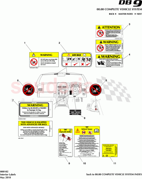 Part Diagram for Aston Martin 4G43-L915A01-AA