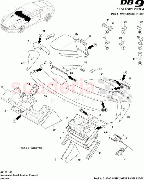 Part Diagram for Aston Martin 4G43-C045F70-AB