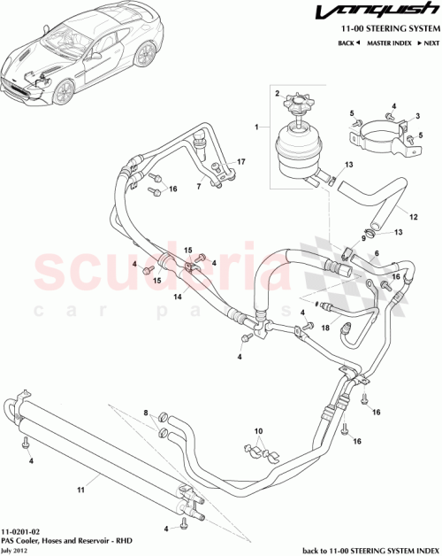 Part Diagram for Aston Martin CD33-3D746-AA