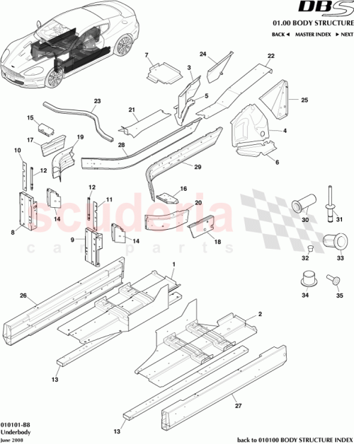 Part Diagram for Aston Martin 6G33F001K28AB