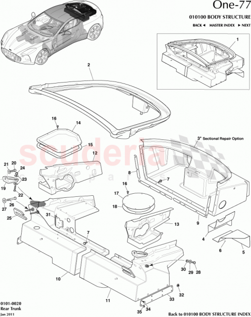Part Diagram for Aston Martin 12023-09-6084-AA