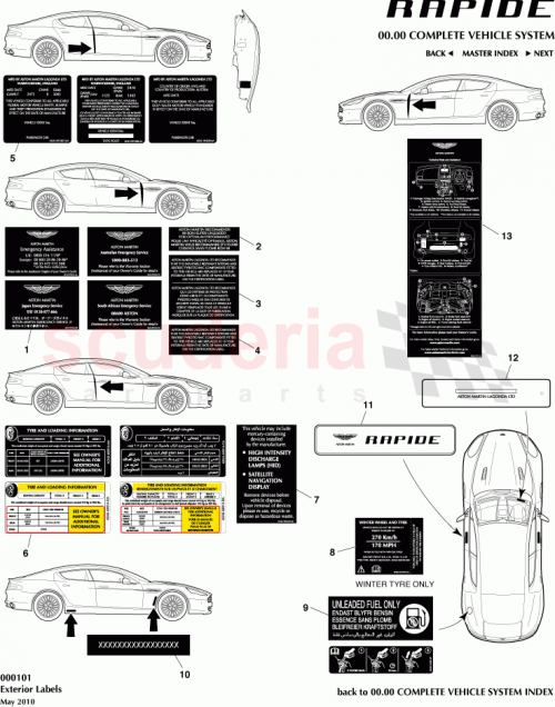 Part Diagram for Aston Martin AD43-57K92-AA