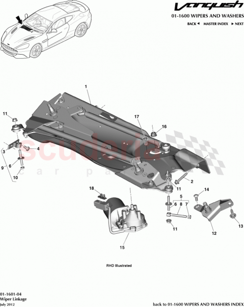Part Diagram for Aston Martin DG43-17504-DB