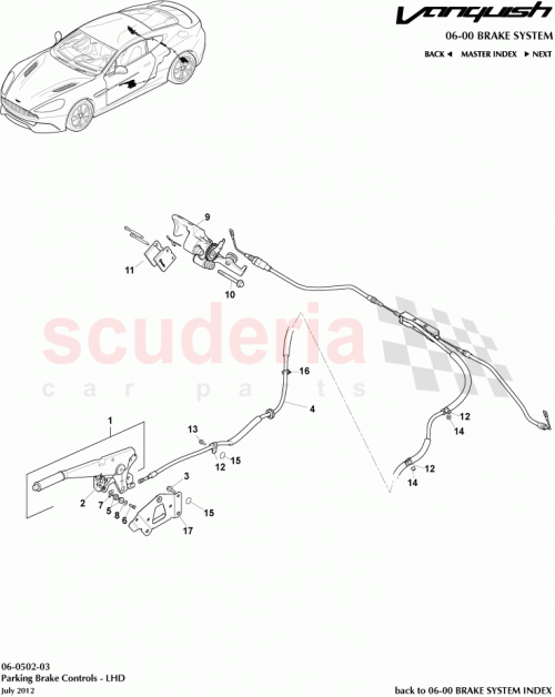 Part Diagram for Aston Martin CD33-8492-AB