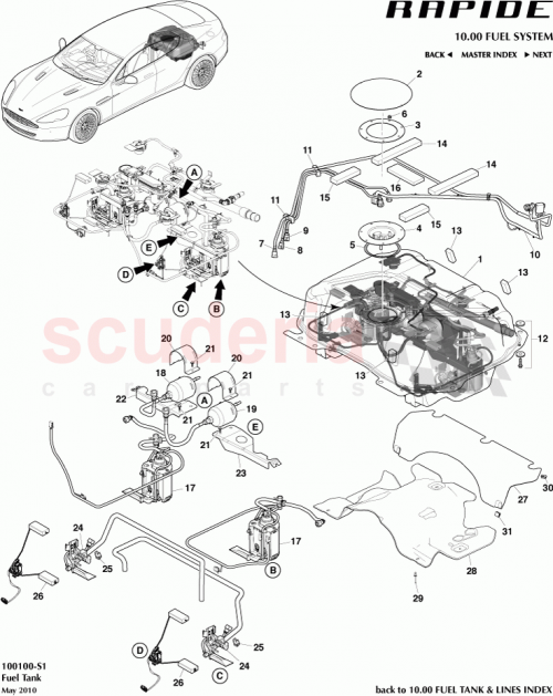 Part Diagram for Aston Martin AD43-9155-AA