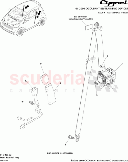 Part Diagram for Aston Martin 90109-11060