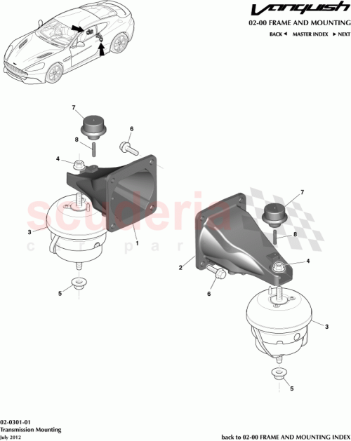 Part Diagram for Aston Martin CD33-6068-AA