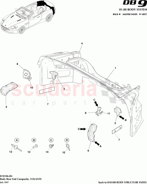 Part Diagram for Aston Martin 4G43-500B30-AC
