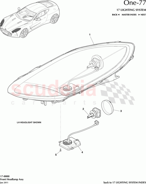 Part Diagram for Aston Martin AY93-13W030-BA
