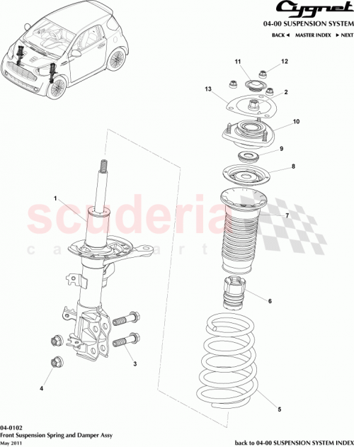 Part Diagram for Aston Martin 48684-74010