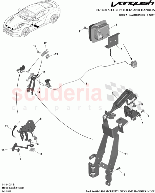Part Diagram for Aston Martin DD43-16B768-AD