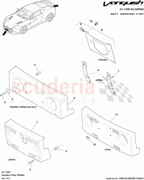 Part Diagram for Aston Martin CD33-17A835-AA
