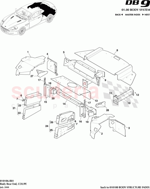 Part Diagram for Aston Martin GOAG33-5A356-AA