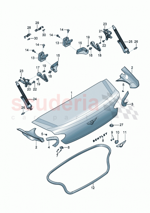 Part Diagram for Bentley 3SA853630B