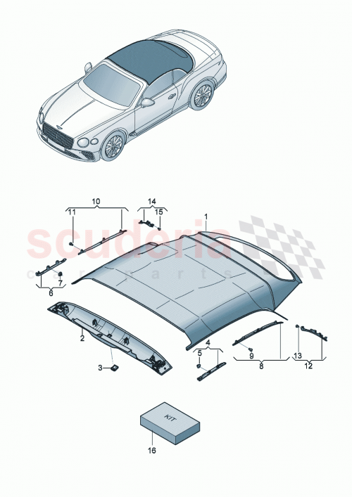 Part Diagram for Bentley 3SD898025