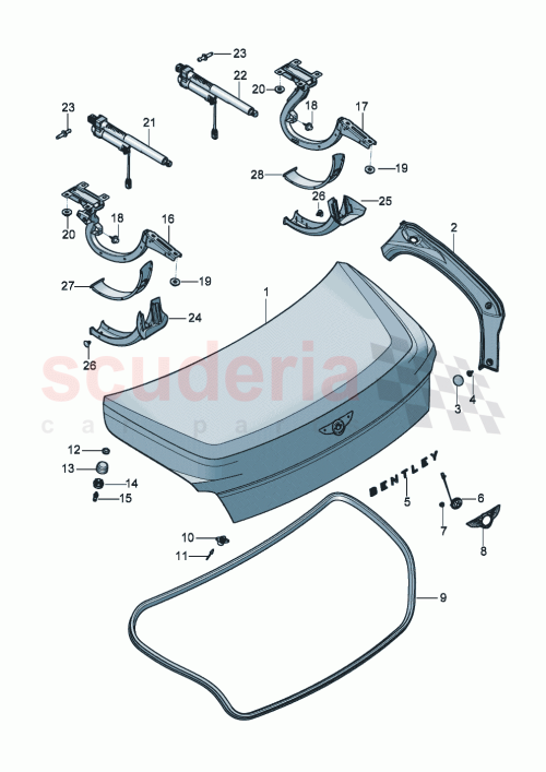 Part Diagram for Bentley 3SE827833