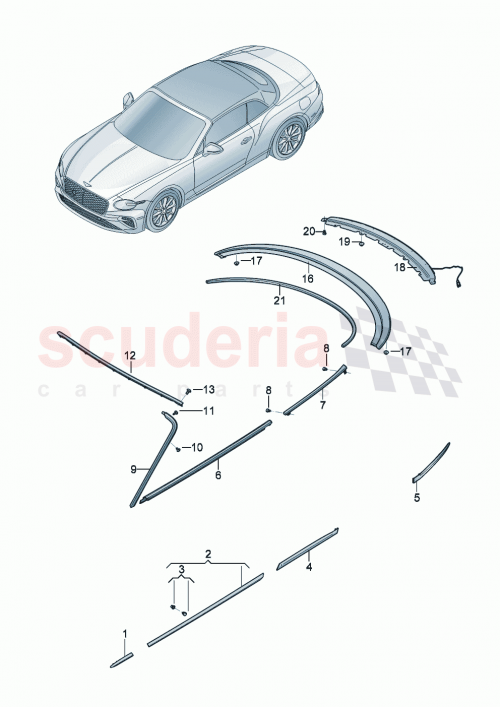 Part Diagram for Bentley 3SD837644A