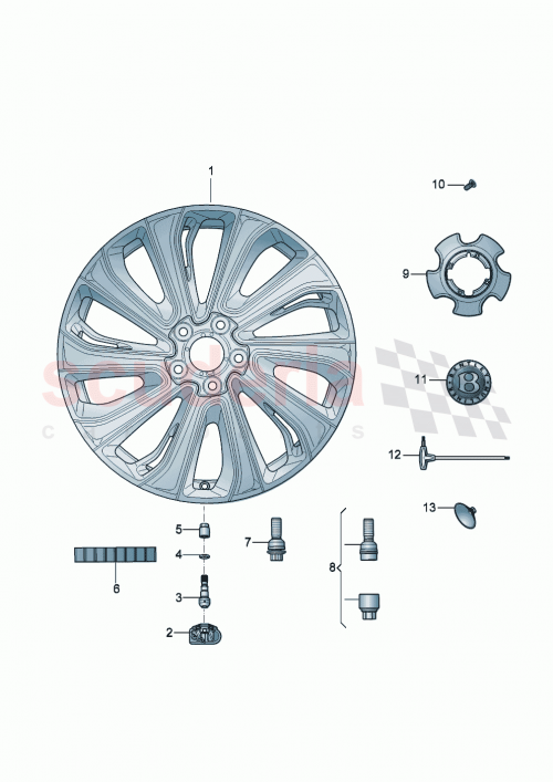 Part Diagram for Bentley 3SA601025FF