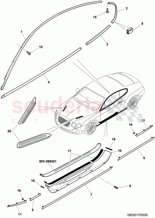 Part Diagram for Bentley 3W8853414