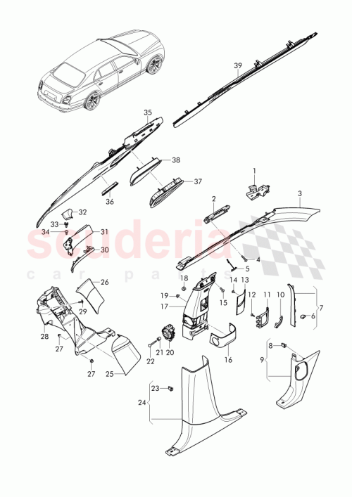 Part Diagram for Bentley 3Y5 867 893 A