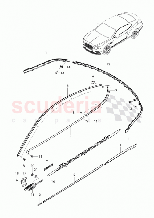 Part Diagram for Bentley 3W3821274C