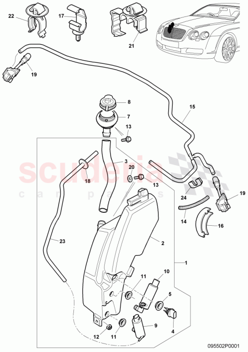 Part Diagram for Bentley 3W0955651