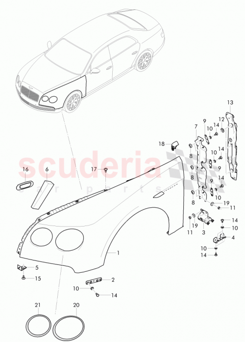Part Diagram for Bentley 3W8821161B
