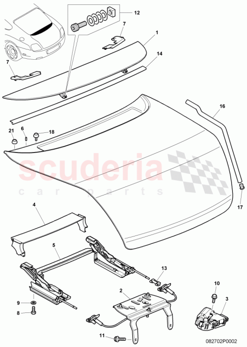 Part Diagram for Bentley 3W8827707F