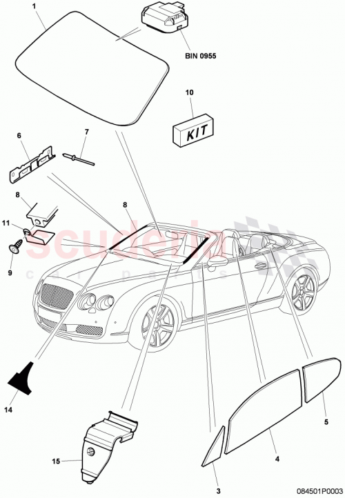 Part Diagram for Bentley 3W7845011