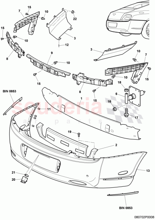 Part Diagram for Bentley 3W8807376F