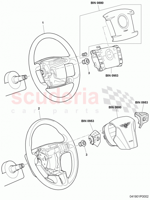 Part Diagram for Bentley 3W0419651S