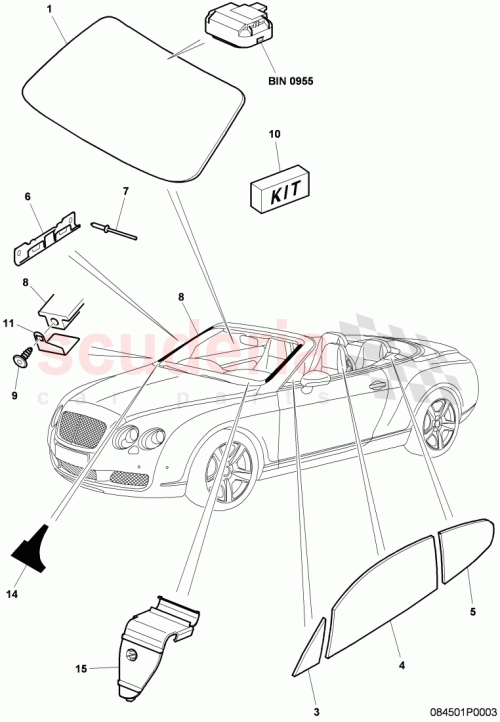 Part Diagram for Bentley 3W7845022F