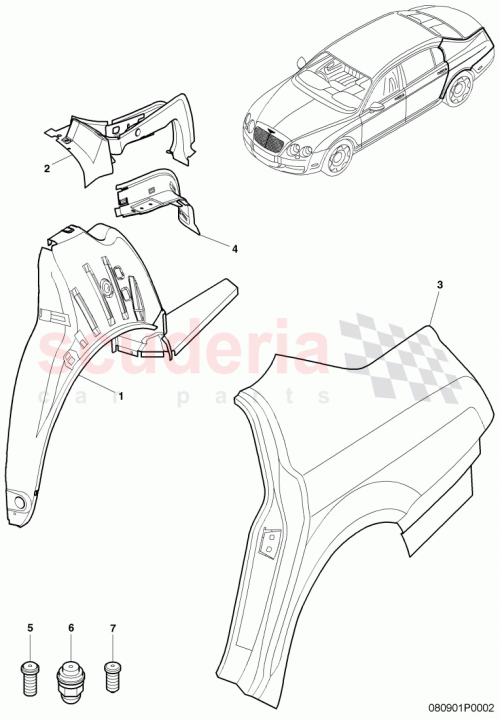 Part Diagram for Bentley 3W5813485A