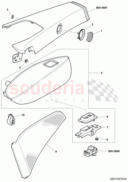 Part Diagram for Bentley 3W7035366B