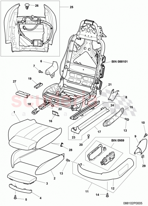 Part Diagram for Bentley 3W3881405C