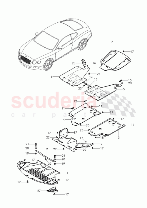 Part Diagram for Bentley 3W3 825 229 C