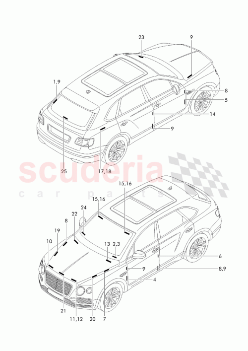 Part Diagram for Bentley 3C0 010 492 M