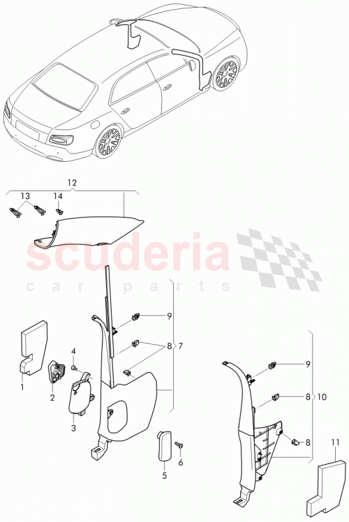 Part Diagram for Bentley 4W0 863 609