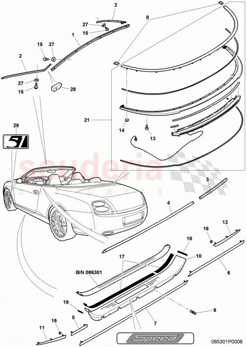 Part Diagram for Bentley 3W8 853 714 J