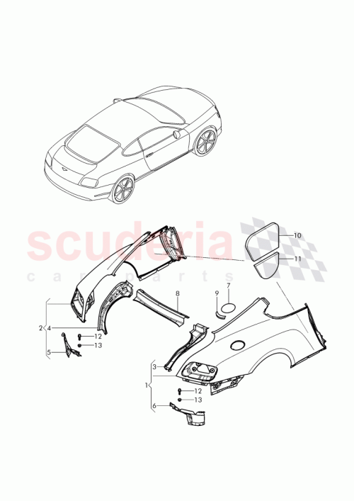 Part Diagram for Bentley 3W8809603D