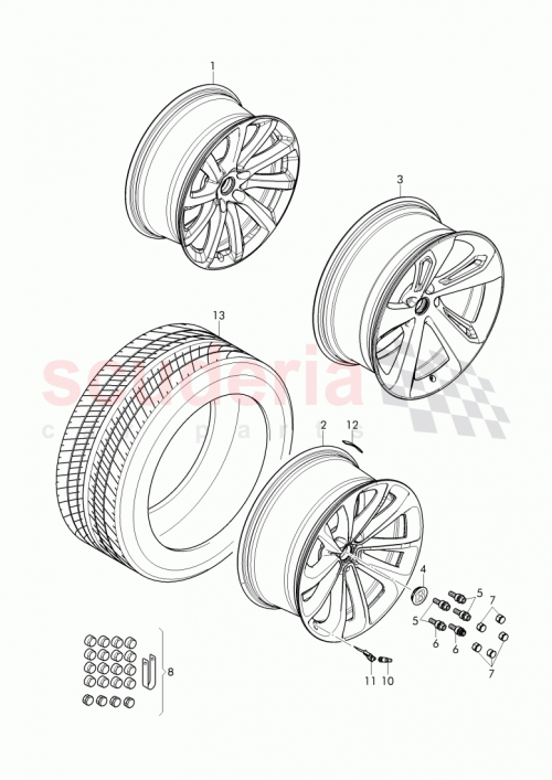Part Diagram for Bentley 3W8601361A